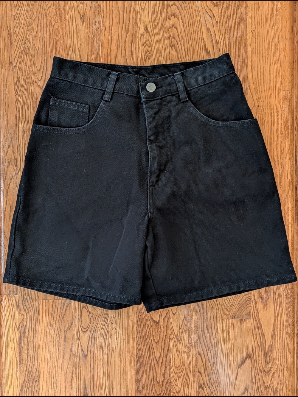 Vintage 90s WAVE Black Denim High Rise Shorts